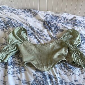 Urban Outfitters Green Corset w Sleeves
